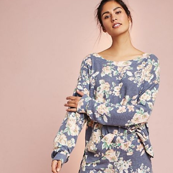 Anthropologie Other - Anthropologie Floral Brushed Fleece Sweatshirt new